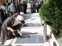 گزارش تصویری مراسم عطرافشاني و غبارروبي گلزار شهدا